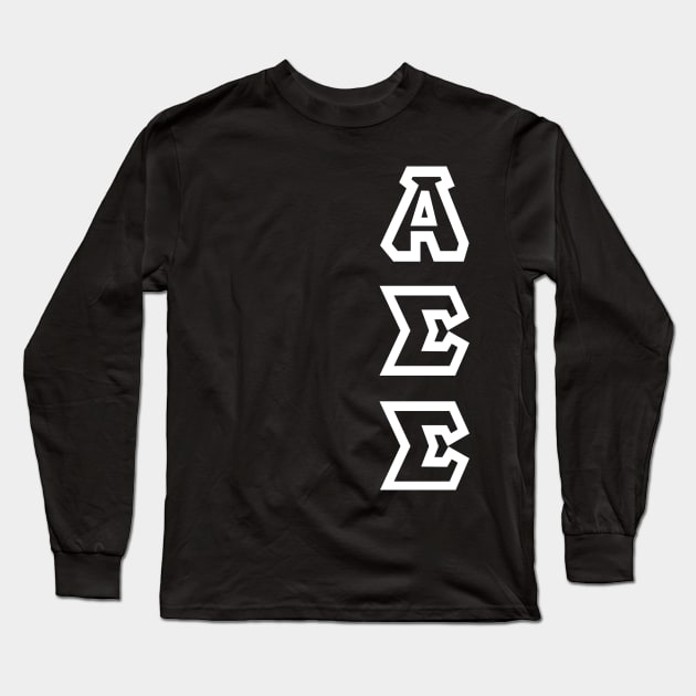 Alpha Sigma Sigma - White Text Long Sleeve T-Shirt by Barry52